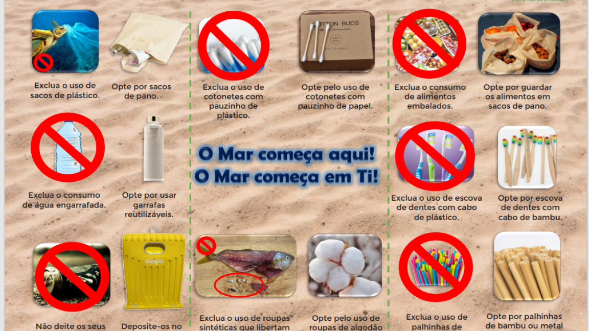 Imagem com fundo com cor de areia com imagens